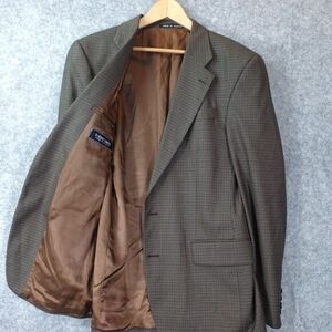 Houndstooth Tweed Sport Coat Mens 42L Long Brown Gun Club Jacket‎ TODAYS MAN